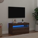 vidaXL Meuble TV avec lumières LED chêne artisanal bois d'ingénierie