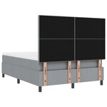 vidaXL Lit à ressorts gris clair 140x190 cm en tissu