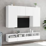 vidaXL Meuble TV mural blanc 80x30x30 cm bois d'ingénierie