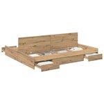 vidaXL Cadre de lit avec rangement Chêne artisanal 200 x 200 cm