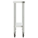 vidaXL Table de travail de cuisine avec roues 82 5x30x85 cm inox