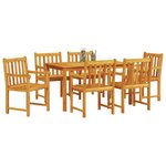 vidaXL Ensemble de salle à manger pour jardin 7 Pièces Marron