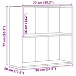 vidaXL Étagère Chêne noir 60 x 30 x 76.5 cm Bois d'ingénierie