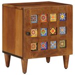 vidaXL Cabinet de chevet Marron 40 x 33 x 46 cm Bois de mangue massif