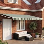 vidaXL Store rétractable manuel avec LEDs Vert et blanc 4 5 × 3 m