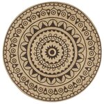Vidaxl tapis fait à la main jute avec imprimé marron foncé 90 cm