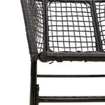 vidaXL Ensemble à manger de jardin 7Pièces noir poly rotin verre