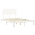vidaXL Cadre de lit sans matelas blanc bois de pin massif