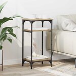 vidaXL Table d'appoint avec étagère Chêne artisanal 40 x 30 x 75 cm