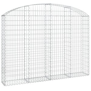 vidaXL Panier de gabions arqué 200x30x140/160 cm Fer galvanisé