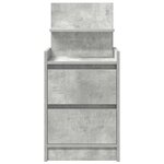 vidaXL Table de chevet avec 2 tiroirs gris béton 38x34x80 cm
