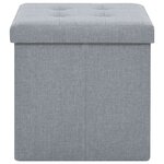 vidaXL Tabourets de rangement pliables lot de 2 gris clair Faux lin