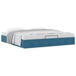 vidaXL Cadre de lit ottoman sans matelas bleu foncé 200x200 cm velours