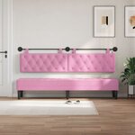 vidaXL Tête de lit suspendue Avec lumière LED Rose Tissu