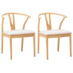 vidaXL Chaise de salle à manger 2 Pièces Naturel et clair