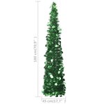 vidaXL Sapin de Noël artificiel escamotable vert 180 cm PET