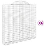 vidaXL Paniers à gabions arqués 6 Pièces 200x30x200/220 cm fer galvanisé