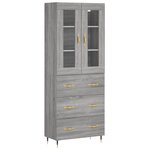 vidaXL Buffet haut Sonoma gris 69 5x34x180 cm Bois d'ingénierie