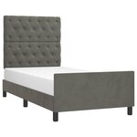 vidaXL Cadre de lit sans matelas gris foncé 80x200 cm velours
