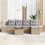vidaXL Ensemble de canapé de jardin 6 Pièces beige et gris clair