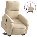 vidaXL Fauteuil inclinable crème tissu microfibre