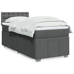 vidaXL Sommier à lattes de lit et matelas Gris foncé 90x190 cm Tissu