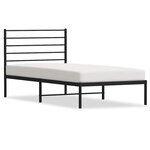 vidaXL Cadre de lit métal sans matelas avec tête de lit noir 80x200 cm