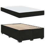 vidaXL Cadre de lit avec matelas Noir 120 x 190 cm tissu