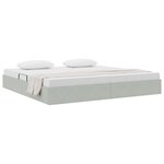 vidaXL Cadre de lit ottoman Gris clair 200 x 200 cm Velours