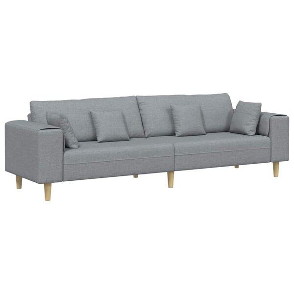 vidaXL Canapé Gris clair 250 x 77 x 76 cm tissu