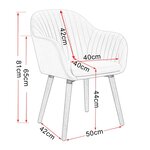 Chaises de salle à manger en velours 2 pièces blanc crème 19_0000368
