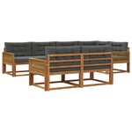 vidaXL Ensemble de canapés d'extérieur 8 pc Naturel et Anthracite