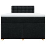 vidaXL Sommier à lattes de lit avec matelas noir 120x190 cm tissu