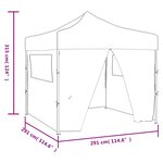 vidaXL Tente de réception escamotable avec 4 parois 3x3 m Anthracite