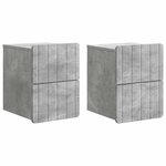 vidaXL Cabinet de chevet mural 2 Pièces Gris béton 33 x 34 5 x 43 cm