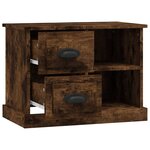 vidaXL Table de chevet chêne fumé 60x35 5x45 cm
