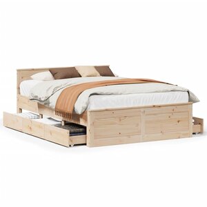 vidaXL Cadre de lit sans matelas avec tête de lit 140x200 cm bois pin
