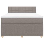 vidaXL Sommier à lattes de lit avec matelas Taupe 140x190 cm Tissu
