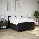 vidaXL Sommier à lattes de lit avec matelas Noir 160x200 cm Tissu