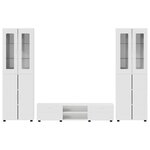 vidaXL Ensemble meuble TV FLORIN Blanc brillant Bois d'ingénierie