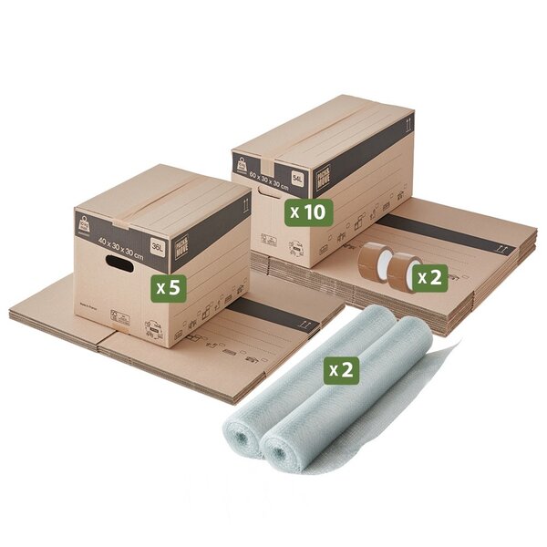 Pack and Move - Kit déménagement T1/T2 + 2 adhésifs offerts