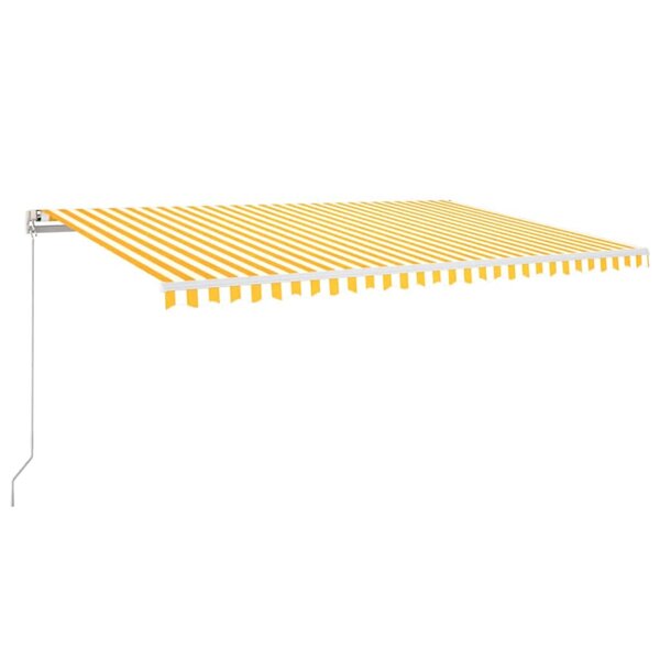 vidaXL Auvent automatique capteur de vent/LED 500x300cm Jaune et blanc