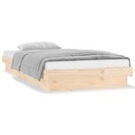 vidaXL Cadre de lit à LED 75x190 cm petit simple bois massif