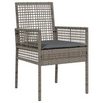 vidaXL Ensemble de salle à manger de jardin de 11 pièces avec coussins en poly rattan gris