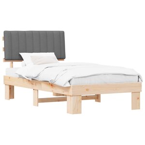 vidaXL Cadre de lit avec tête de lit rembourrée Gris clair