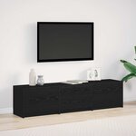 vidaXL Meuble TV Chêne noir 165 x 34 x 40 cm Bois d'ingénierie