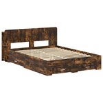 vidaXL Cadre de lit avec rangement Chêne fumé 150 x 200 cm