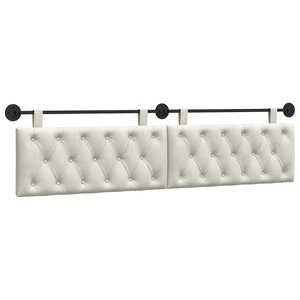 vidaXL Tête de lit suspendue Crème Velours