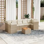vidaXL Salon de jardin avec coussins 8 Pièces beige résine tressée