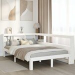 vidaXL Lit bibliothèque sans matelas blanc 120x190 cm bois pin massif